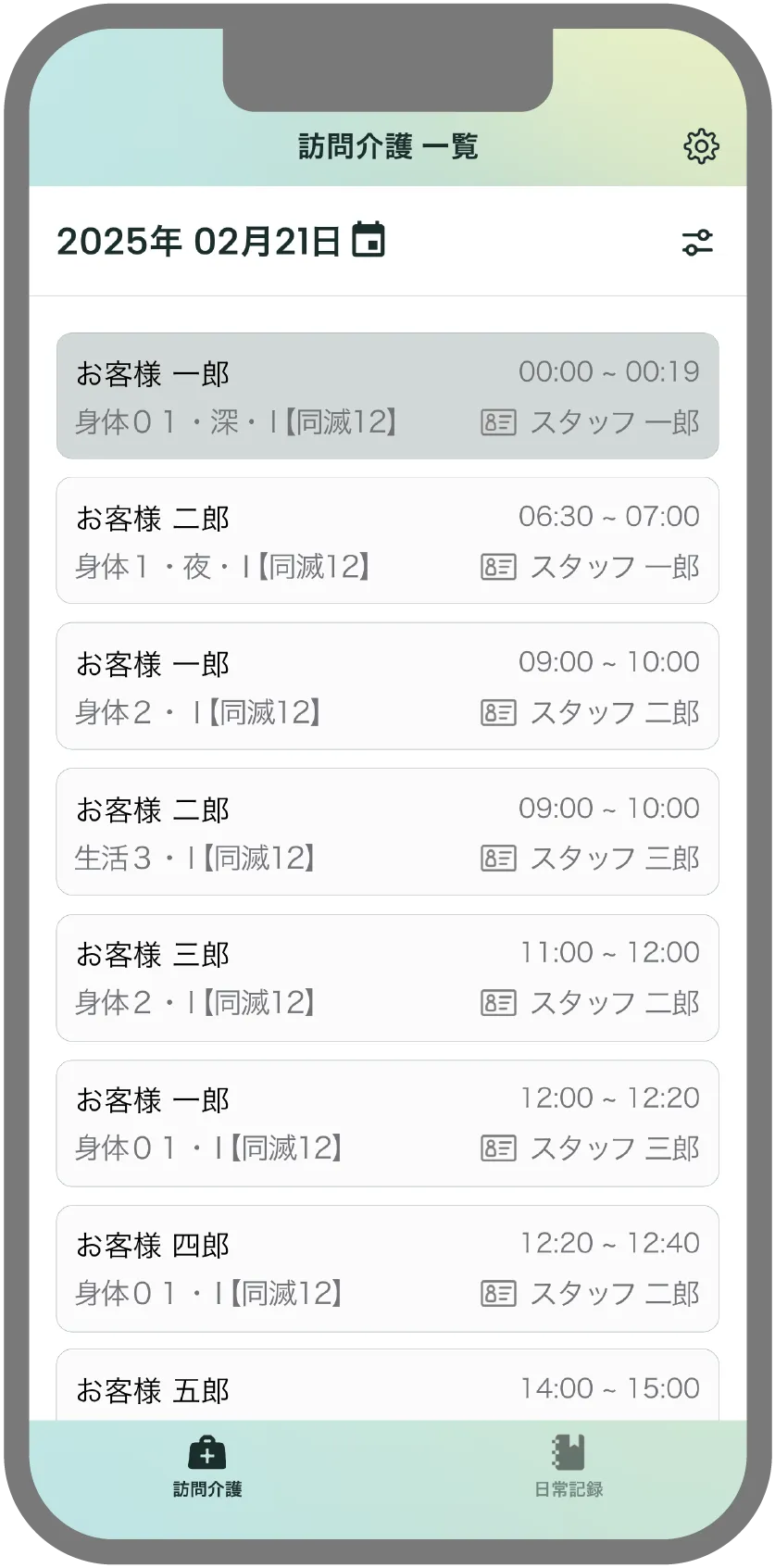 1. スケジュール確認