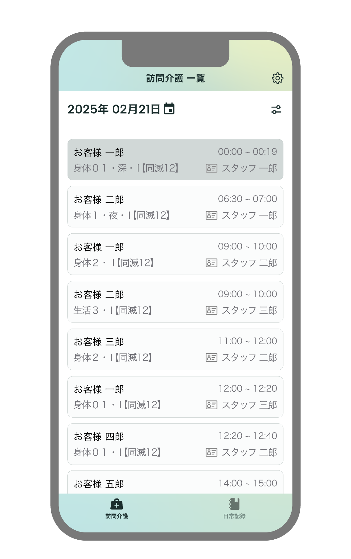 訪問介護のサービス提供記録